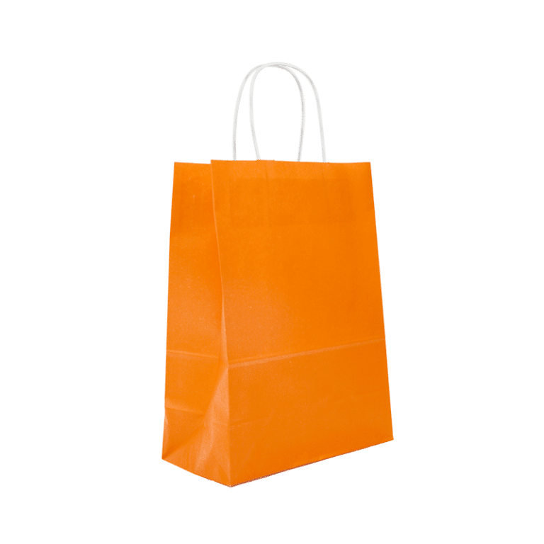 Lot de 50 sacs cabas kraft orange 123 Carton déménagement